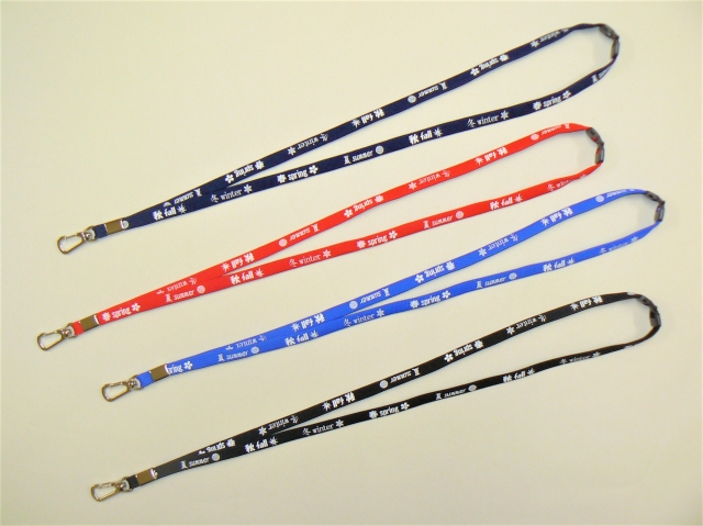 エステル袋紐 オリジナルネックストラップ 安全パーツ付